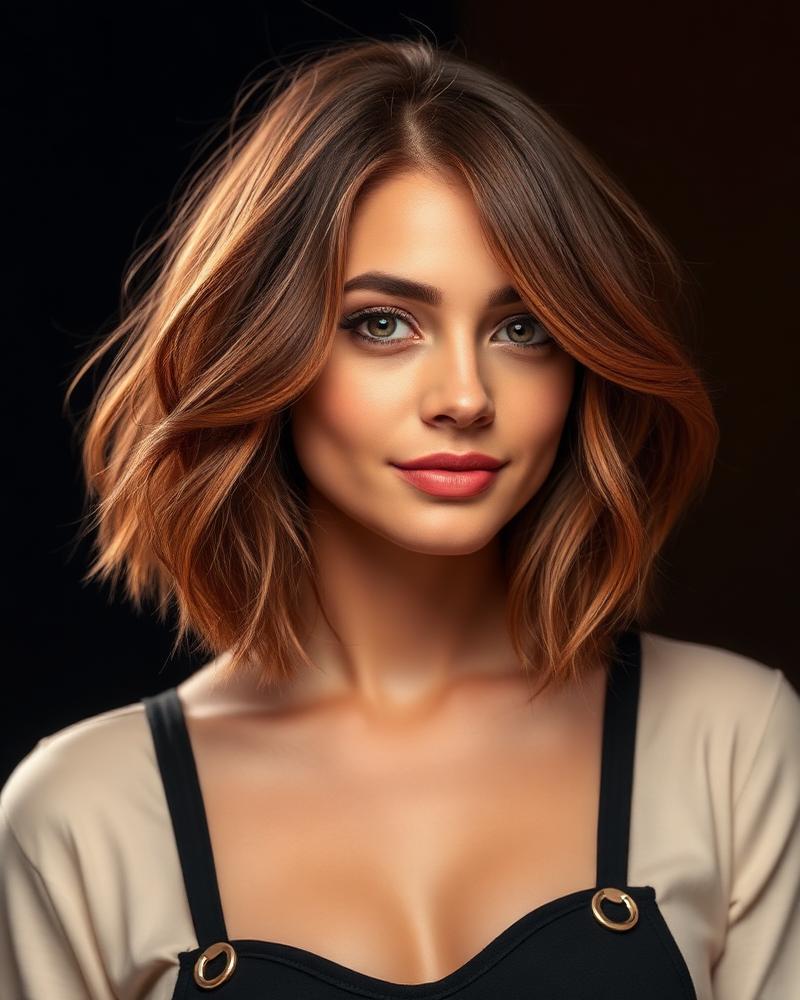 Copper balayage blowout created at Studio 23 Salon in Denver